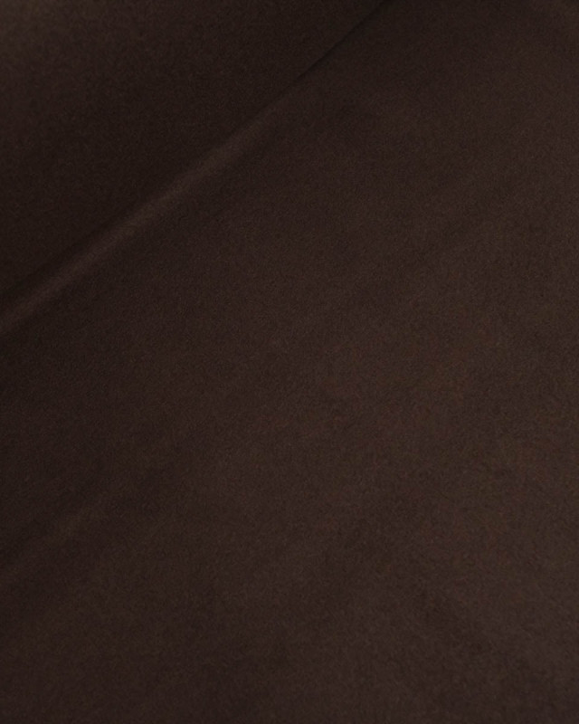 Tissu Effet Drap de Laine Uni Marron Foncé - Mercerine