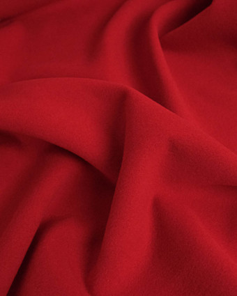 Tissu Effet Drap de Laine Uni Rouge - Mercerine