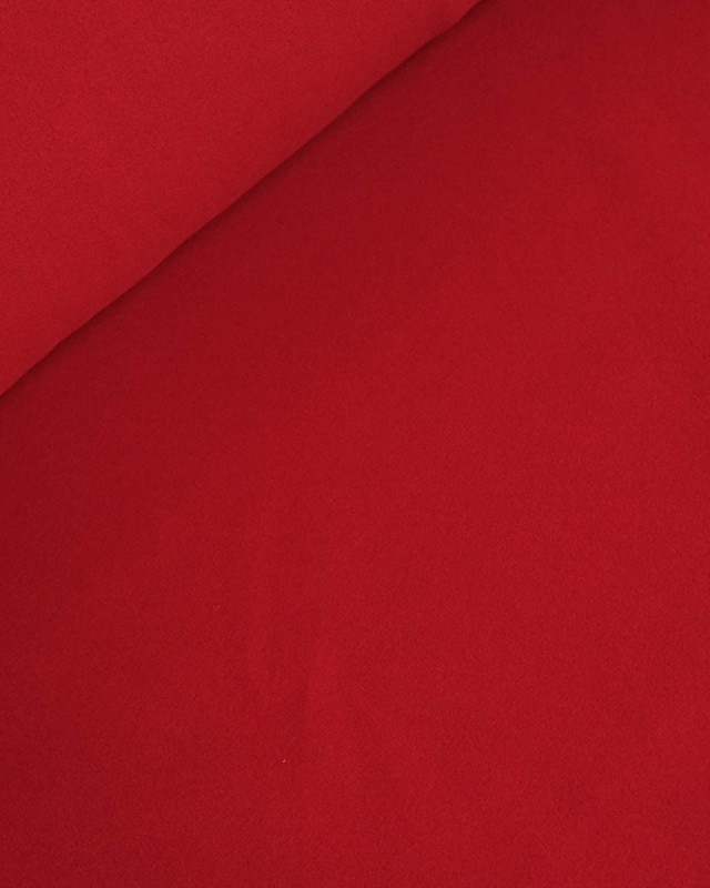 Tissu Effet Drap de Laine Uni Rouge - Mercerine