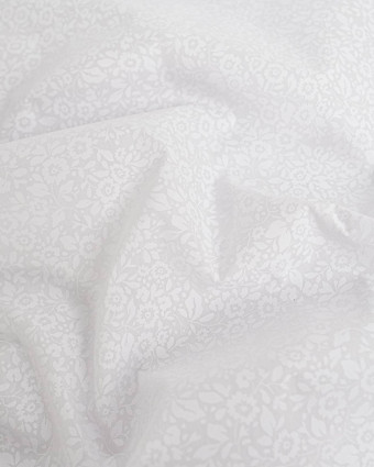 Poleine de Coton Motif Fleur Sauvage Blanc - Mercerine