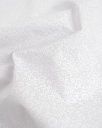 Poleine de Coton Motif Fleur Sauvage Blanc - Mercerine