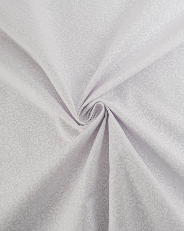 Poleine de Coton Motif Fleur Sauvage Blanc - Mercerine