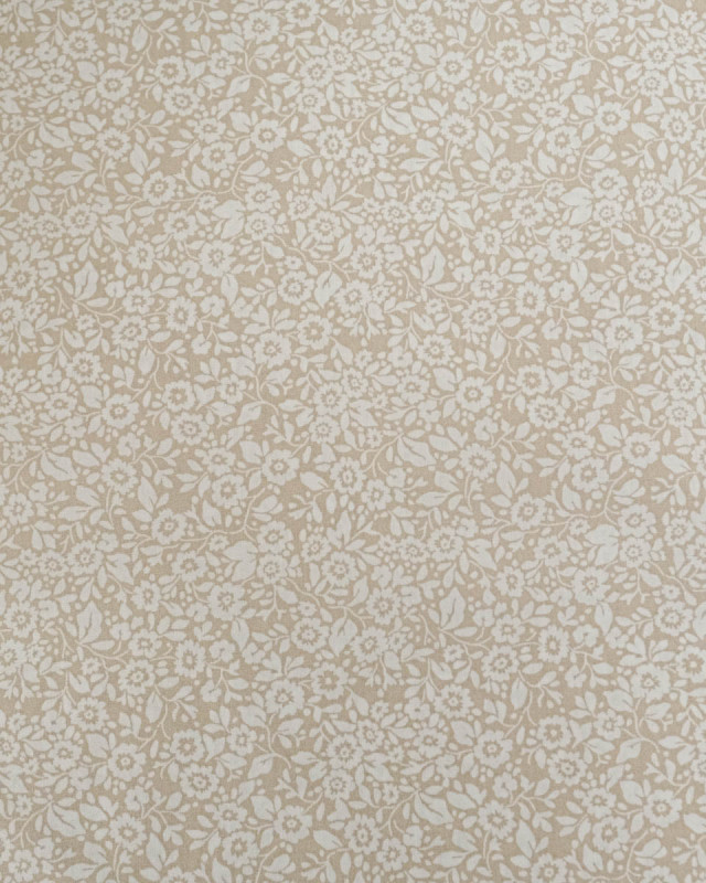Popeline de Coton Fleur Sauvage Beige - Mercerine