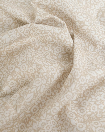 Popeline de Coton Fleur Sauvage Beige - Mercerine