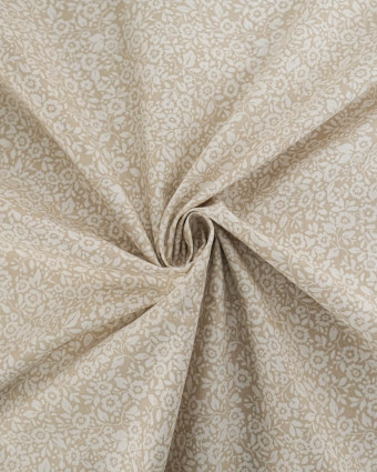 Popeline de Coton Fleur Sauvage Beige - Mercerine