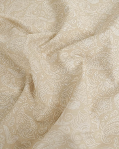Popeline de Coton Cachemire Beige - Mercerine