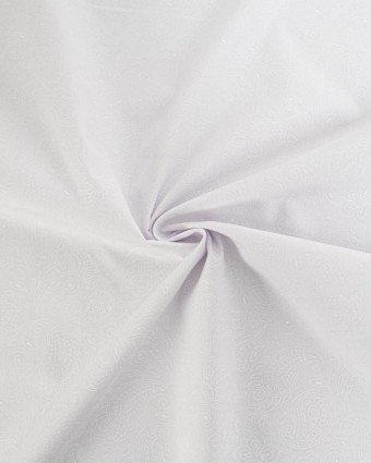 Poleine de Coton Motif Cachemire Blanc - Mercerine