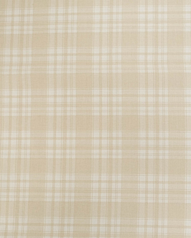 Popeline de Coton Carreaux Beige  - Mercerine