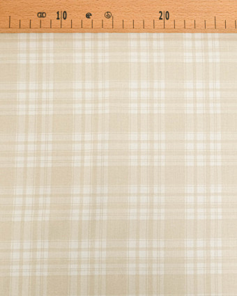 Popeline de Coton Carreaux Beige  - Mercerine