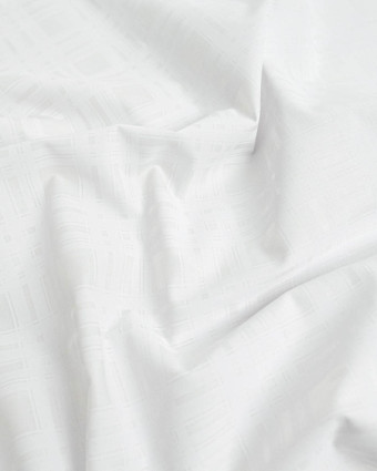 Popeline de Coton Motif Carreau Blanc - Mercerine