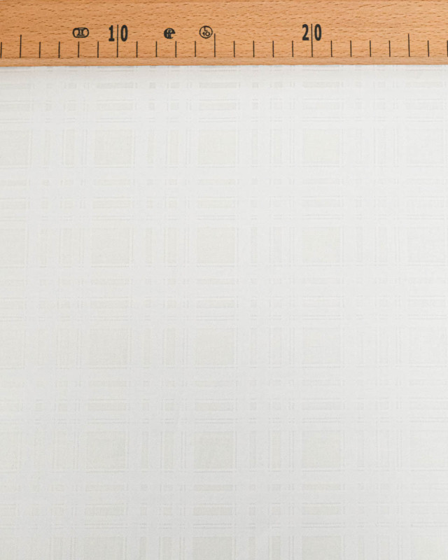 Popeline de Coton Motif Carreau Blanc - Mercerine
