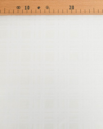 Popeline de Coton Motif Carreau Blanc - Mercerine