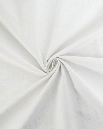 Popeline de Coton Motif Carreau Blanc - Mercerine