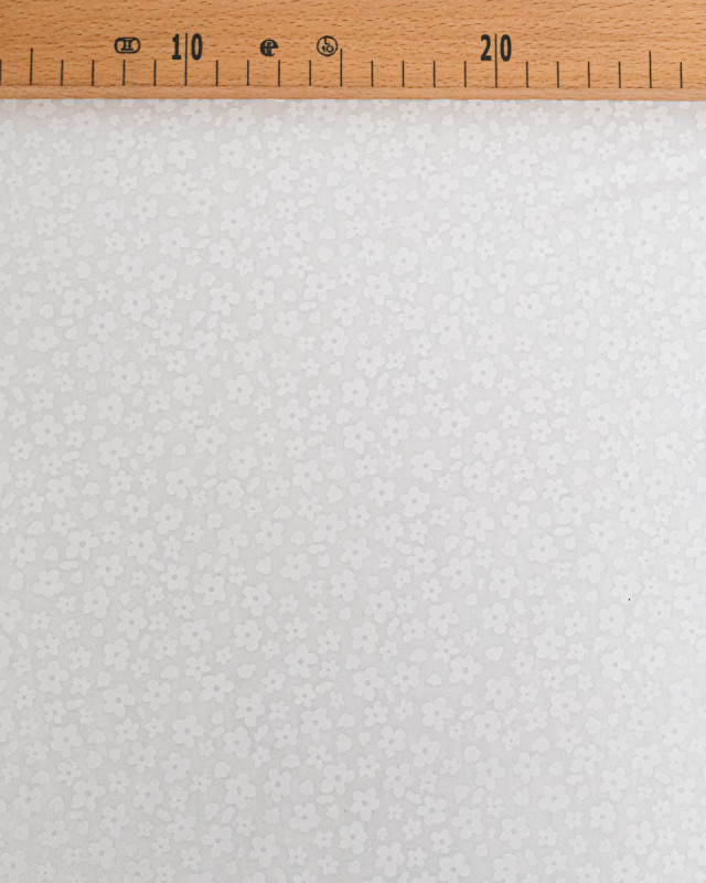 Poleine de Coton Fleur Rétro Blanc - Mercerine