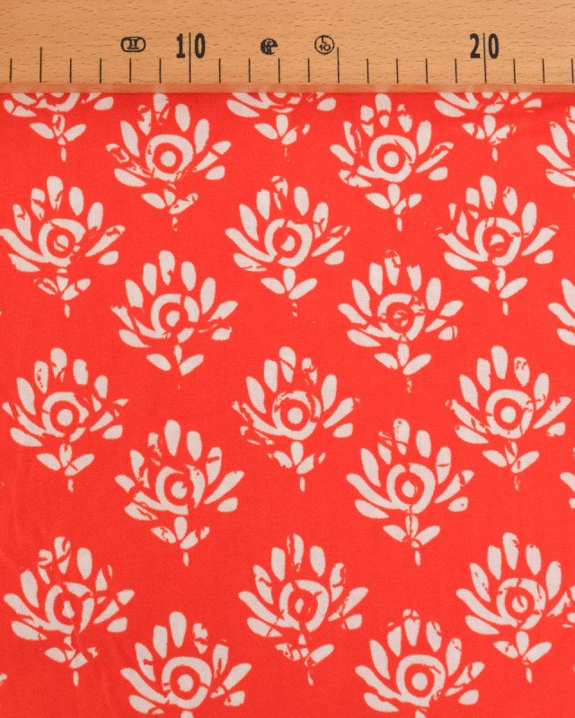 Popeline de Coton Inspiration Indienne Jaipur Mandarine - Mercerine