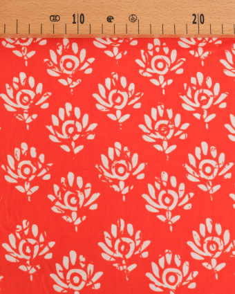 Popeline de Coton Inspiration Indienne Jaipur Mandarine - Mercerine