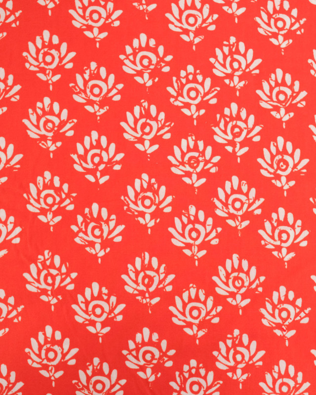 Popeline de Coton Inspiration Indienne Jaipur Mandarine - Mercerine