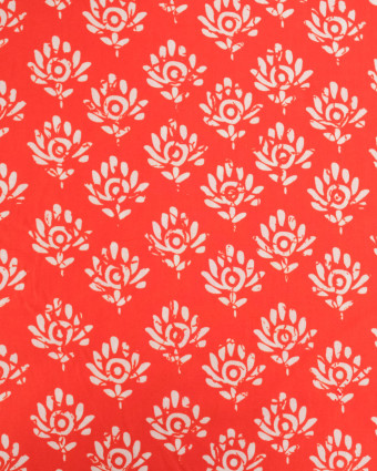 Popeline de Coton Inspiration Indienne Jaipur Mandarine - Mercerine
