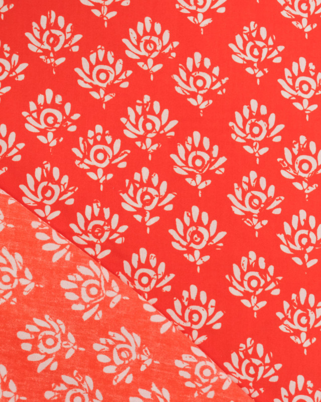 Popeline de Coton Inspiration Indienne Jaipur Mandarine - Mercerine