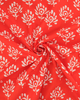 Popeline de Coton Inspiration Indienne Jaipur Mandarine - Mercerine