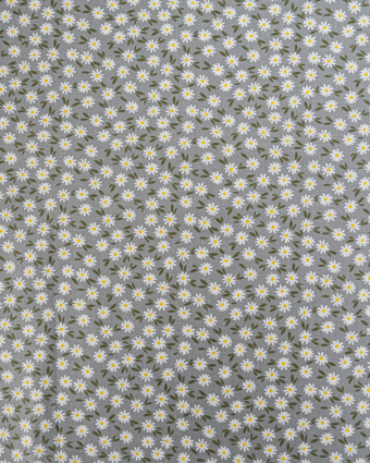 Popeline de Coton Marguerites Gris - 110 cm - Mercerine