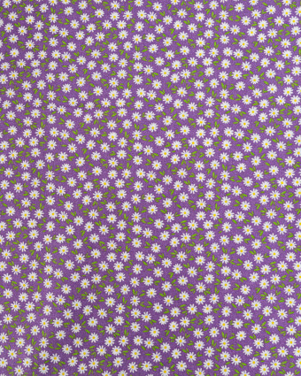 Popeline de Coton Marguerites Violet - 110 cm - Mercerine