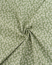 Popeline de Coton Marguerites Sauge - 110 cm