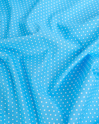 Popeline de Coton Petits Pois Bleu - 110 cm - Mercerine