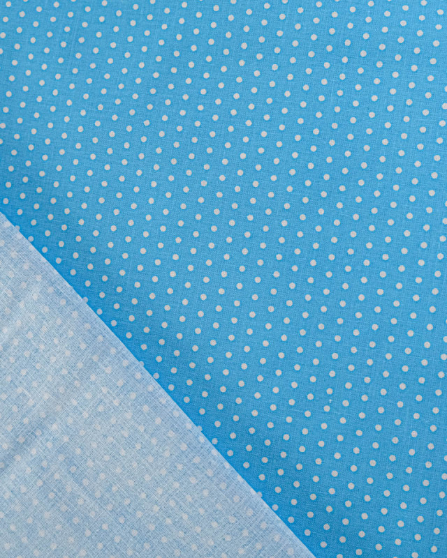 Popeline de Coton Petits Pois Bleu - 110 cm - Mercerine