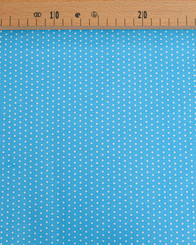 Popeline de Coton Petits Pois Bleu - 110 cm - Mercerine