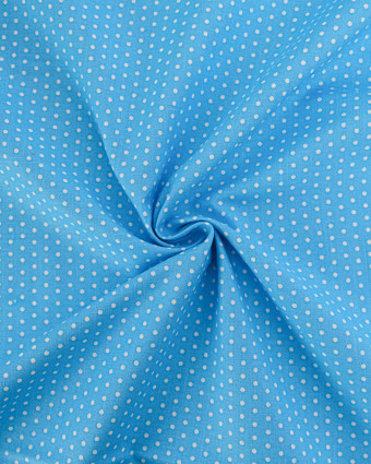 Popeline de Coton Petits Pois Bleu - 110 cm - Mercerine