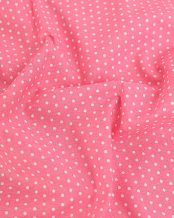 Popeline de Coton Petits Pois Rose - 110 cm - Mercerine