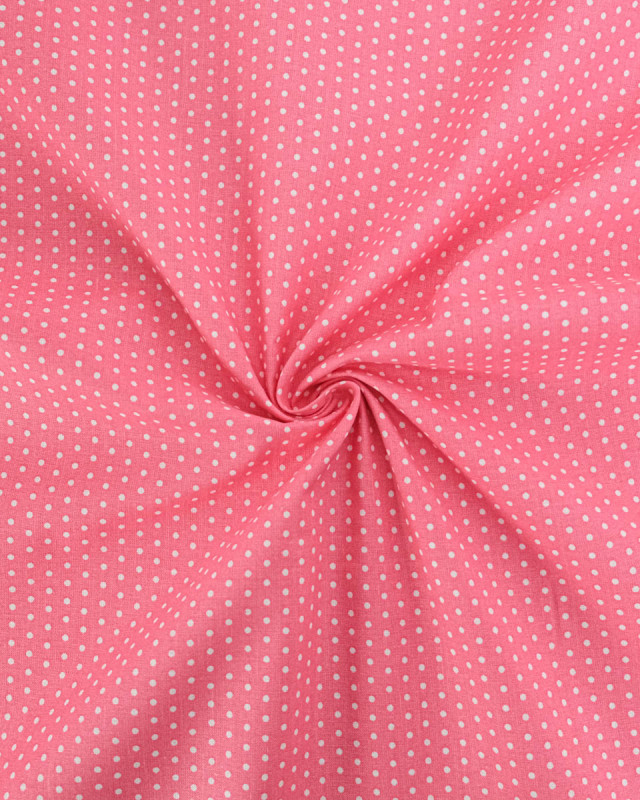 Popeline de Coton Petits Pois Rose - 110 cm - Mercerine