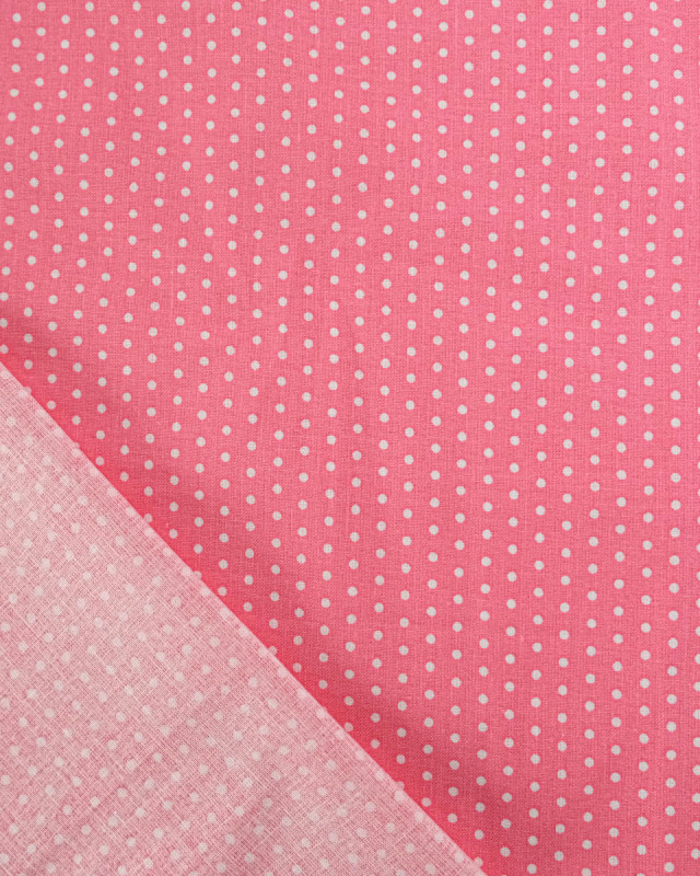 Popeline de Coton Petits Pois Rose - 110 cm - Mercerine