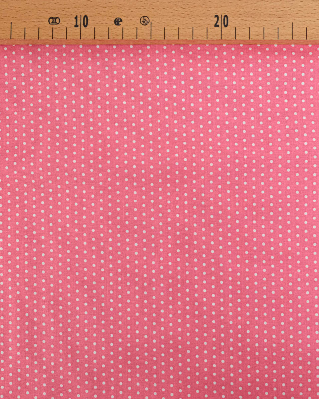 Popeline de Coton Petits Pois Rose - 110 cm - Mercerine