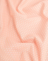 Popeline de Coton Petits Pois Pêche - 110 cm