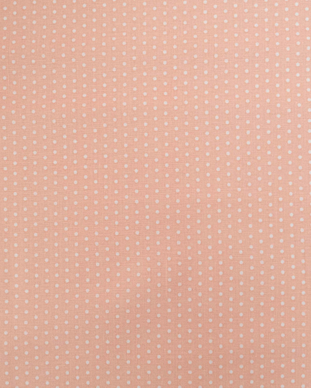 Popeline de Coton Petits Pois Pêche - 110 cm - Mercerine