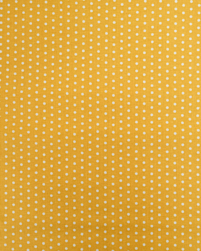 Popeline de Coton Petits Pois Moutarde - 110 cm - Mercerine