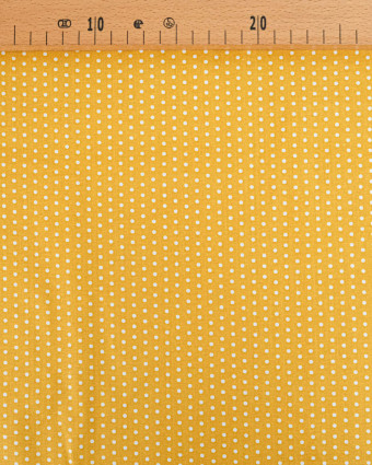 Popeline de Coton Petits Pois Moutarde - 110 cm - Mercerine