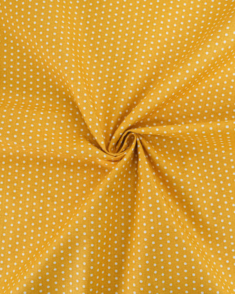 Popeline de Coton Petits Pois Moutarde - 110 cm - Mercerine