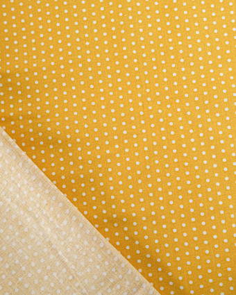 Popeline de Coton Petits Pois Moutarde - 110 cm - Mercerine