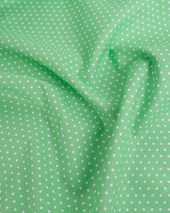 Popeline de Coton Petits Pois Vert Tendre - 110 cm - Mercerine