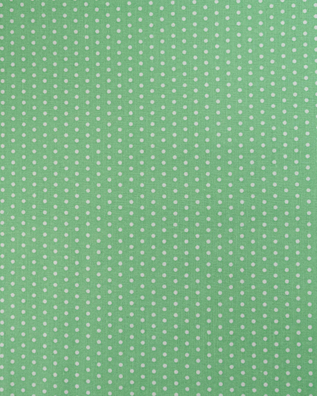 Popeline de Coton Petits Pois Vert Tendre - 110 cm - Mercerine