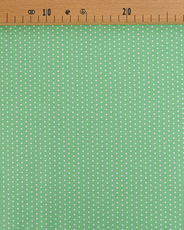 Popeline de Coton Petits Pois Vert Tendre - 110 cm - Mercerine