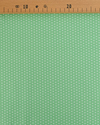 Popeline de Coton Petits Pois Vert Tendre - 110 cm - Mercerine