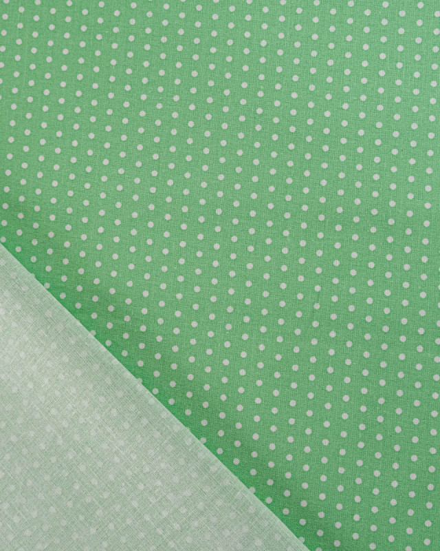 Popeline de Coton Petits Pois Vert Tendre - 110 cm - Mercerine