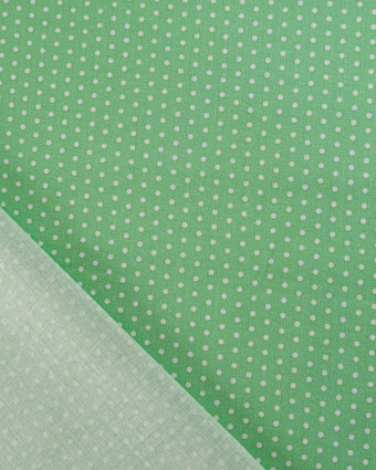 Popeline de Coton Petits Pois Vert Tendre - 110 cm - Mercerine