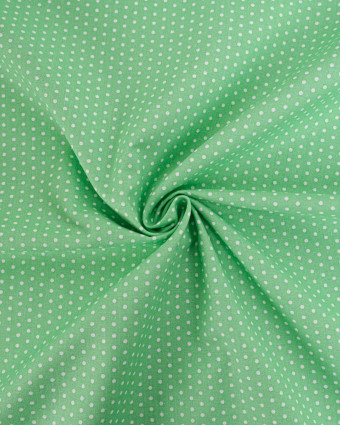 Popeline de Coton Petits Pois Vert Tendre - 110 cm - Mercerine