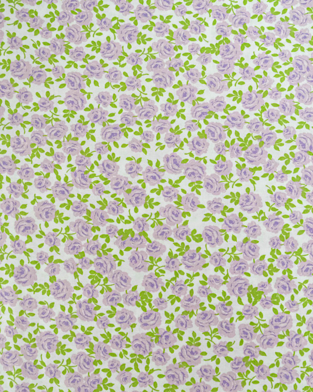 Popeline de Coton Petites Roses Lilas - 110 cm - Mercerine
