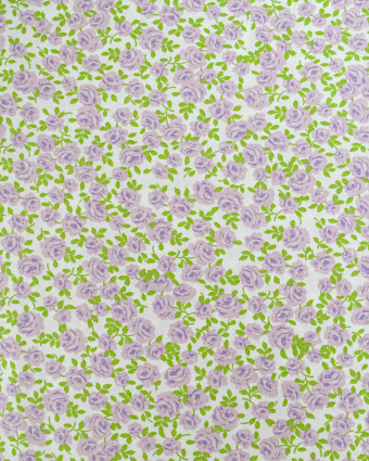 Popeline de Coton Petites Roses Lilas - 110 cm - Mercerine
